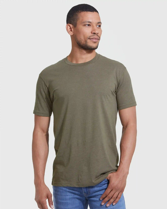 Heather Military Green Classic Crew Neck