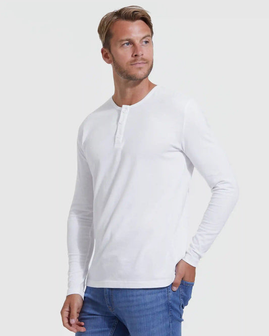 All White Classic Henley 6-Pack