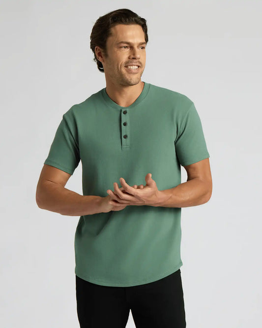 Neo Fern Heavyweight Curved Hem Henley
